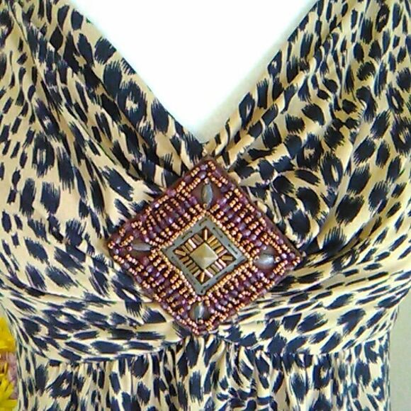 The Pyramid Collection Animal Print Maxi Halter Dress Fairycore Whimsical - Picture 4 of 12